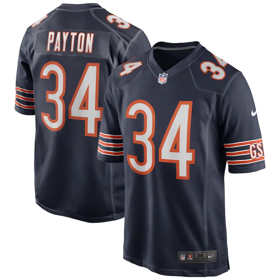 Men Chicago Bears 34 Walter Payton Nike Navy Game Retired Player NFL Jersey